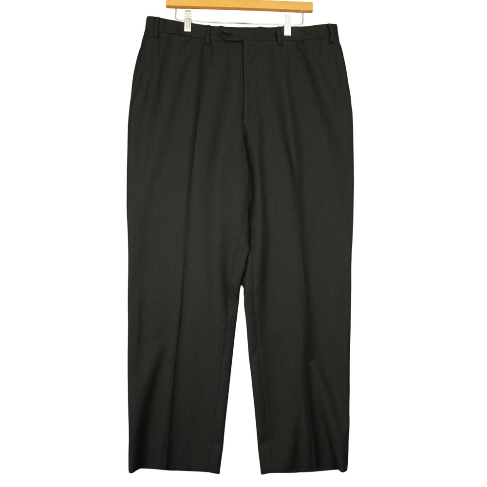 Canali Dress Pants Mens 37x31 Black Made in Italy 100% Pure Wool Trousers